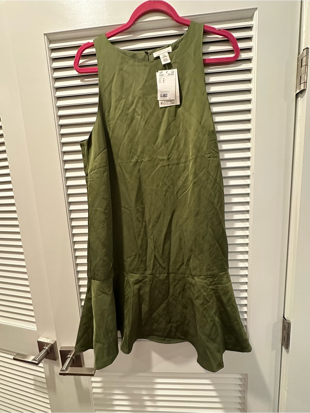 H&M Olive Green Flared Women's mini dress NWT